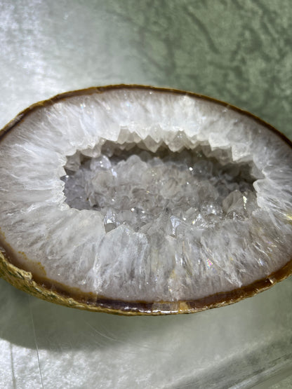 Quartz Geode From Brazil. Stunning Large Polished Geode With Amazing Points. Incredible Display Crystal.