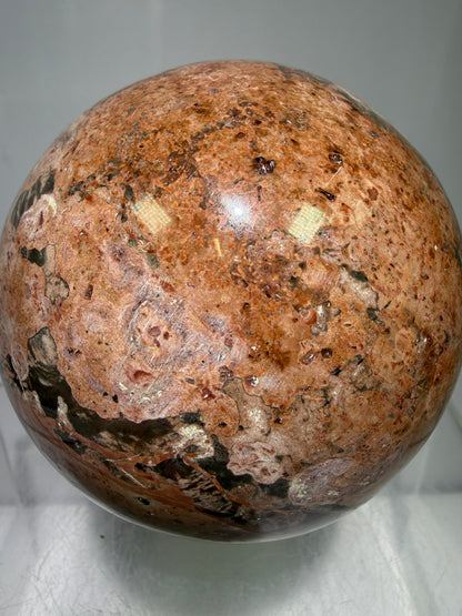 Fire Calcite Crystal Sphere. 74mm. Amazing New Material. Beautiful Large Display Sphere With Nice UV Reaction.