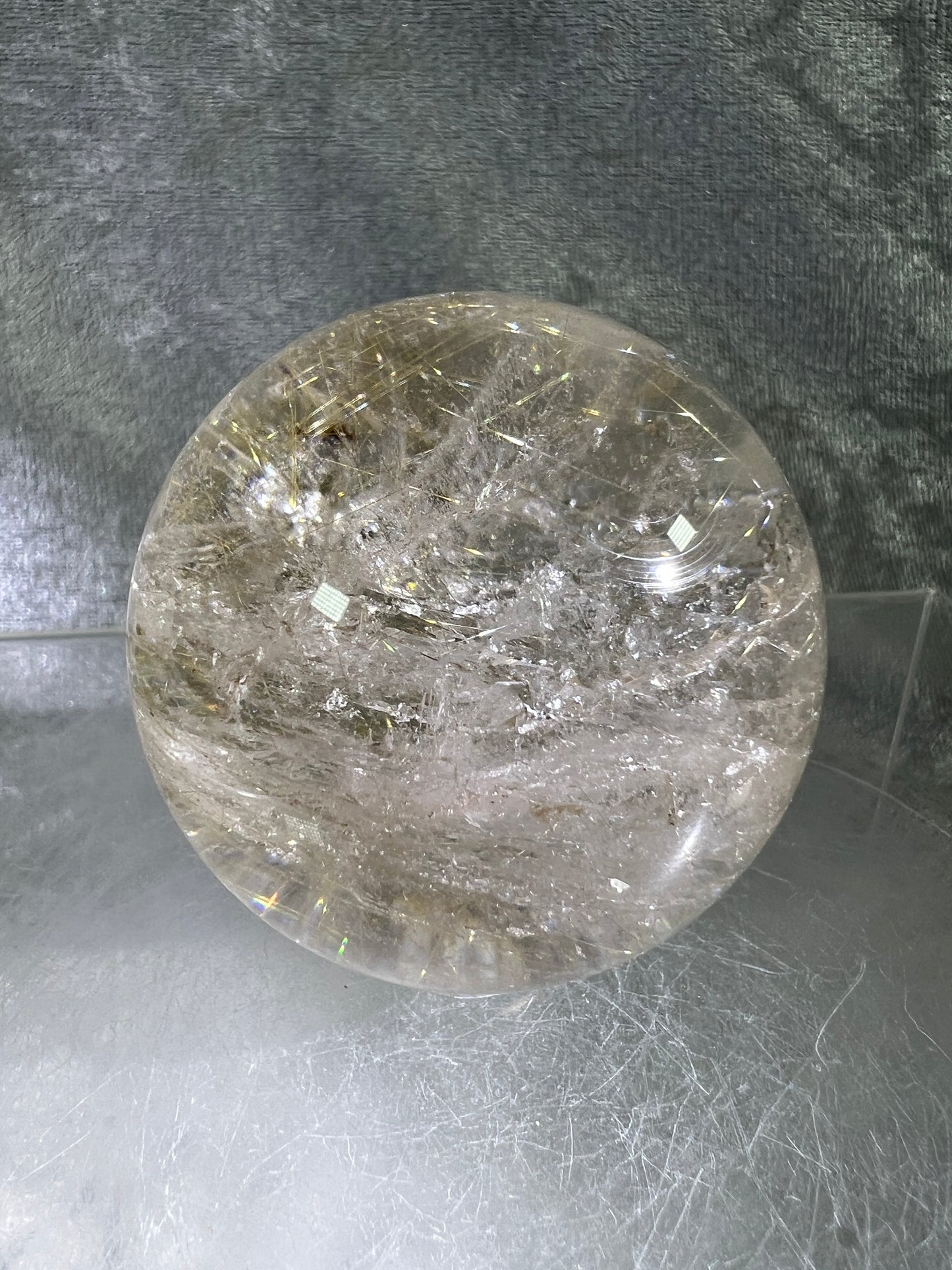 Rutile Quartz Sphere. 54mm. Gorgeous Golden Rutilated Quartz. Stunning Display Sphere