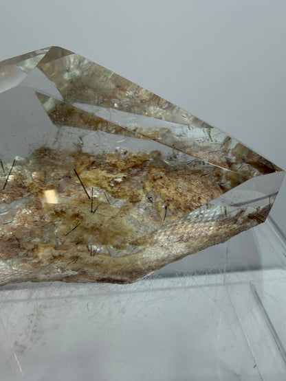 Garden Quartz Polished Freeform. Gorgeous Tourmaline And Scenic Quartz From Brazil. Very High Quality Lodolite Freeform.