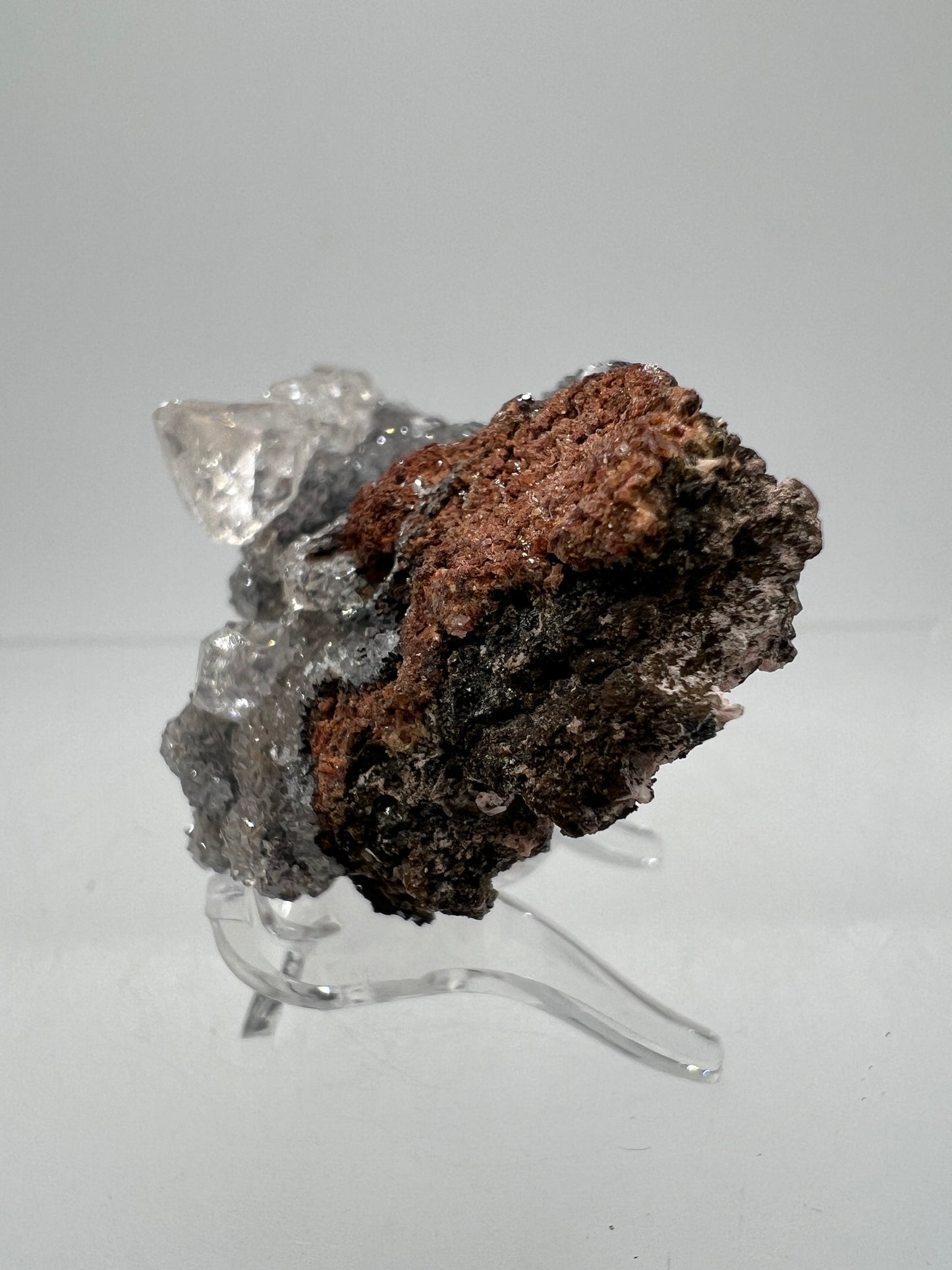 Black Diamond Calcite Specimen. Amazing Silver, Black, And Red Druzy Flash! Beautiful Calcite Crystals On Matrix. High Quality Display Piece