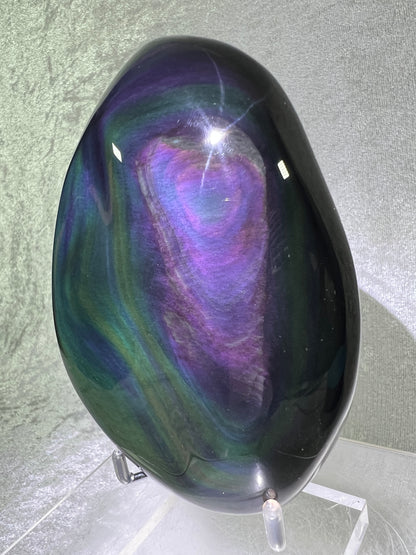Rainbow Obsidian Freeform. Gorgeous Polished Freeform. Amazing Colorful Obsidian From Mexico. Rare One Of A Kind Display Crystal