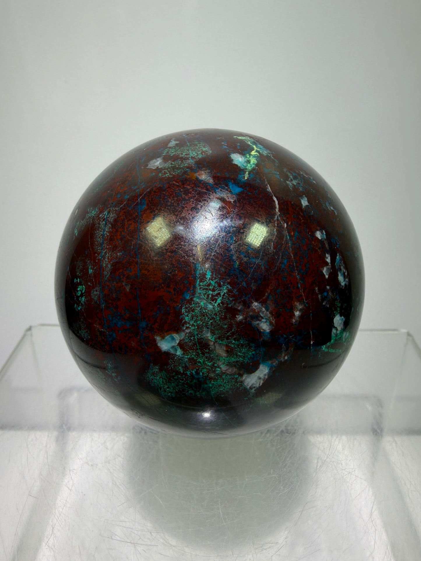 Shattuckite Crystal Sphere. 61mm. Gorgeous Mixed Mineral From Namibia. Very Rare And Special Display Crystal.