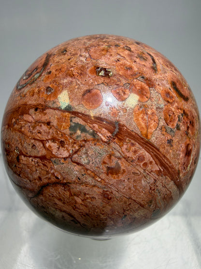 Fire Calcite Crystal Sphere. 53mm. Amazing New Material. Beautiful Display Sphere With A Nice UV Reaction.