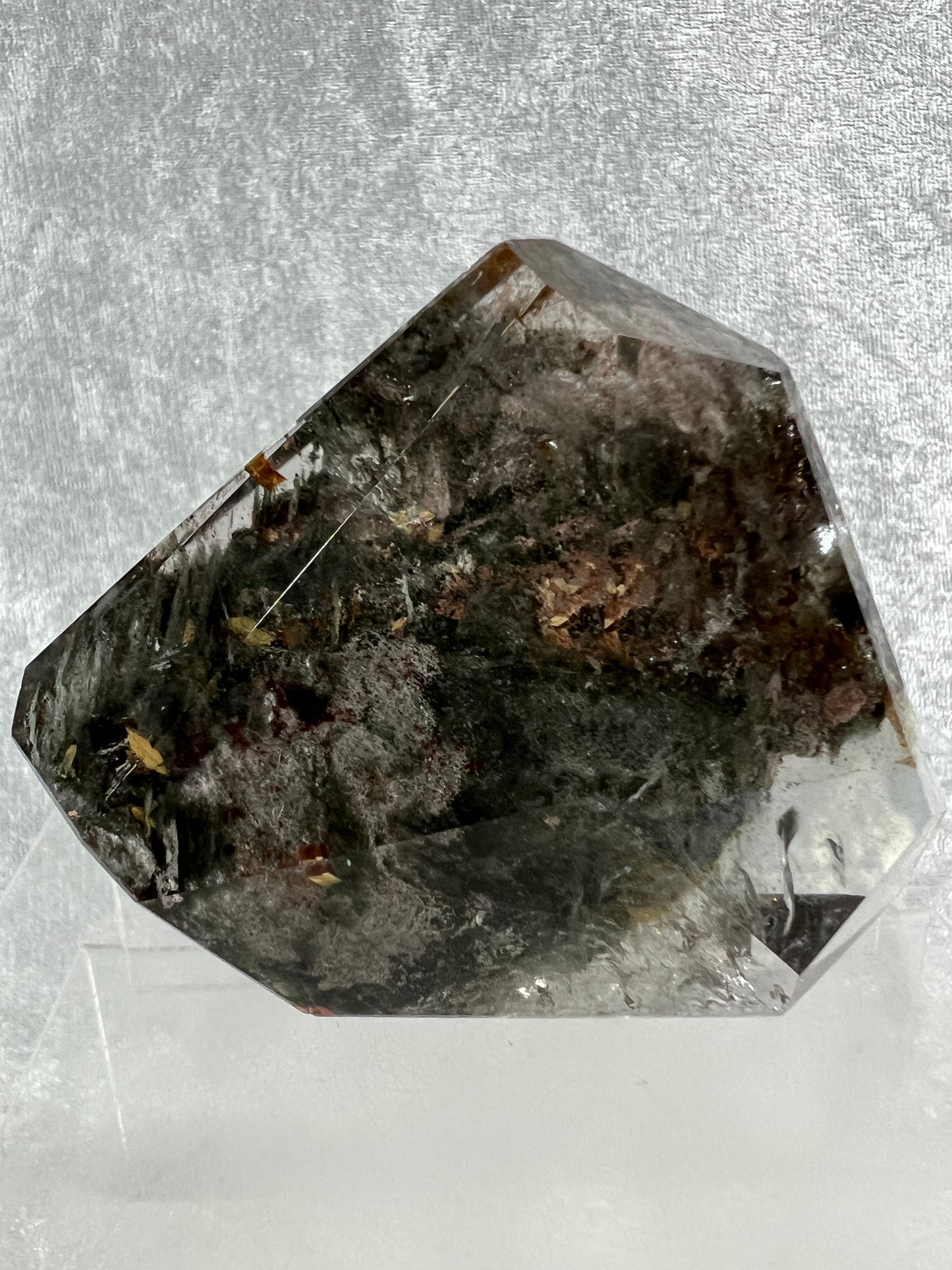 Garden Quartz Polished Freeform. Beautiful Four Seasons Landscape. High Quality Crystal. Very Full And Colorful.