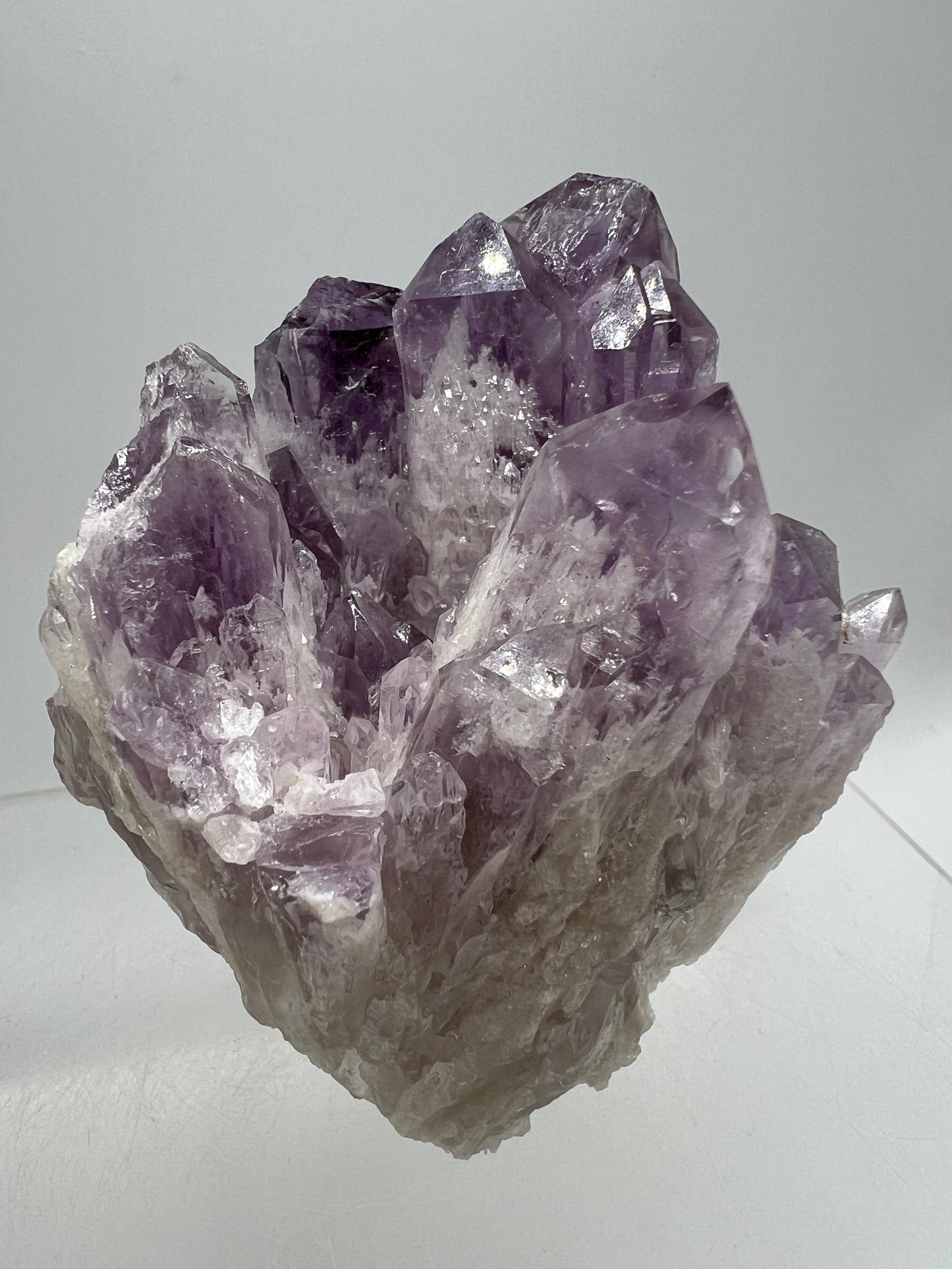Sugar Amethyst Cluster. Beautiful Shades Of Lavender With White Druzy Quartz. Beautiful Rare Amethyst Specimen From Zambia