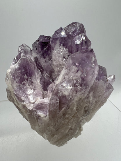 Sugar Amethyst Cluster. Beautiful Shades Of Lavender With White Druzy Quartz. Beautiful Rare Amethyst Specimen From Zambia