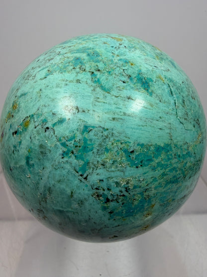 Chrysocolla Turquoise Sphere. 68mm. Beautiful Peruvian Turquoise. Amazing Display Sphere