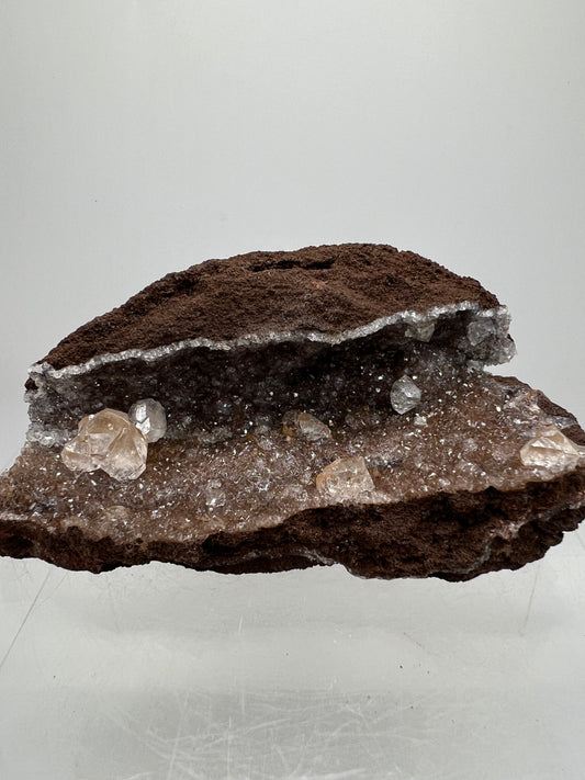 Brown Diamond Calcite Specimen. Stunning Flash! Gorgeous Calcite Cluster On Matrix. Very Pretty Crystal Display Piece.