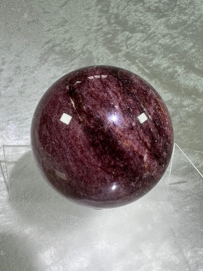 Strawberry Quartz Sphere. 71mm. High Quality Rare Quartz From Brazil. Gorgeous Mica Flash.