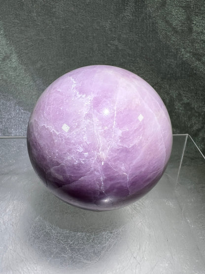Kunzite Crystal Sphere. 58mm. Rare Stunning Display Sphere. Beautiful Lavenders With Amazing Flash!