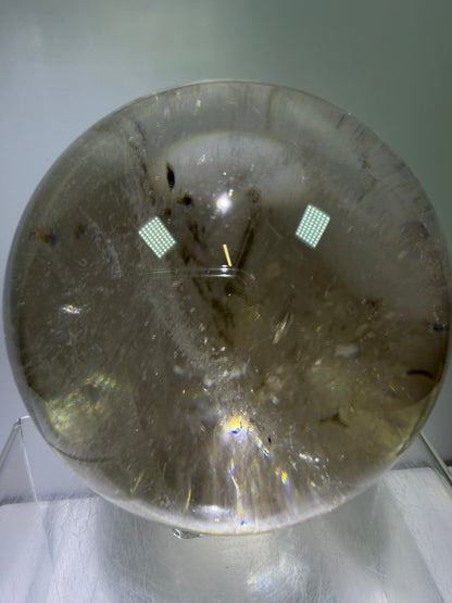 Rutile Quartz Sphere. 82mm. Stunning Large Display Sphere. Gorgeous Light Smoky Rutile Quartz