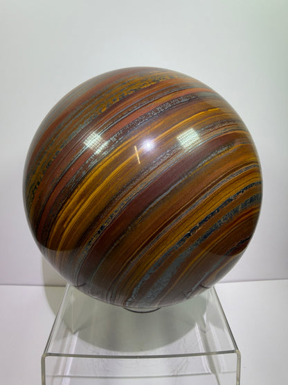 Tiger Iron Crystal Sphere. Massive 160mm, 15 lbs. Stunning High Quality Display Sphere