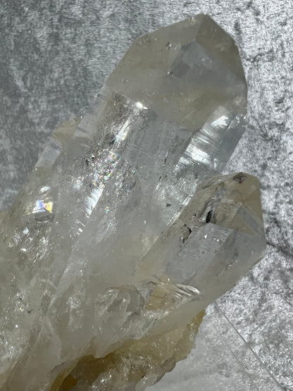 Colombian Lemurian Quartz Specimen. High Quality Quartz Cluster. Amazing Striations, Excellent Clarity, And Gorgeous Rainbows!