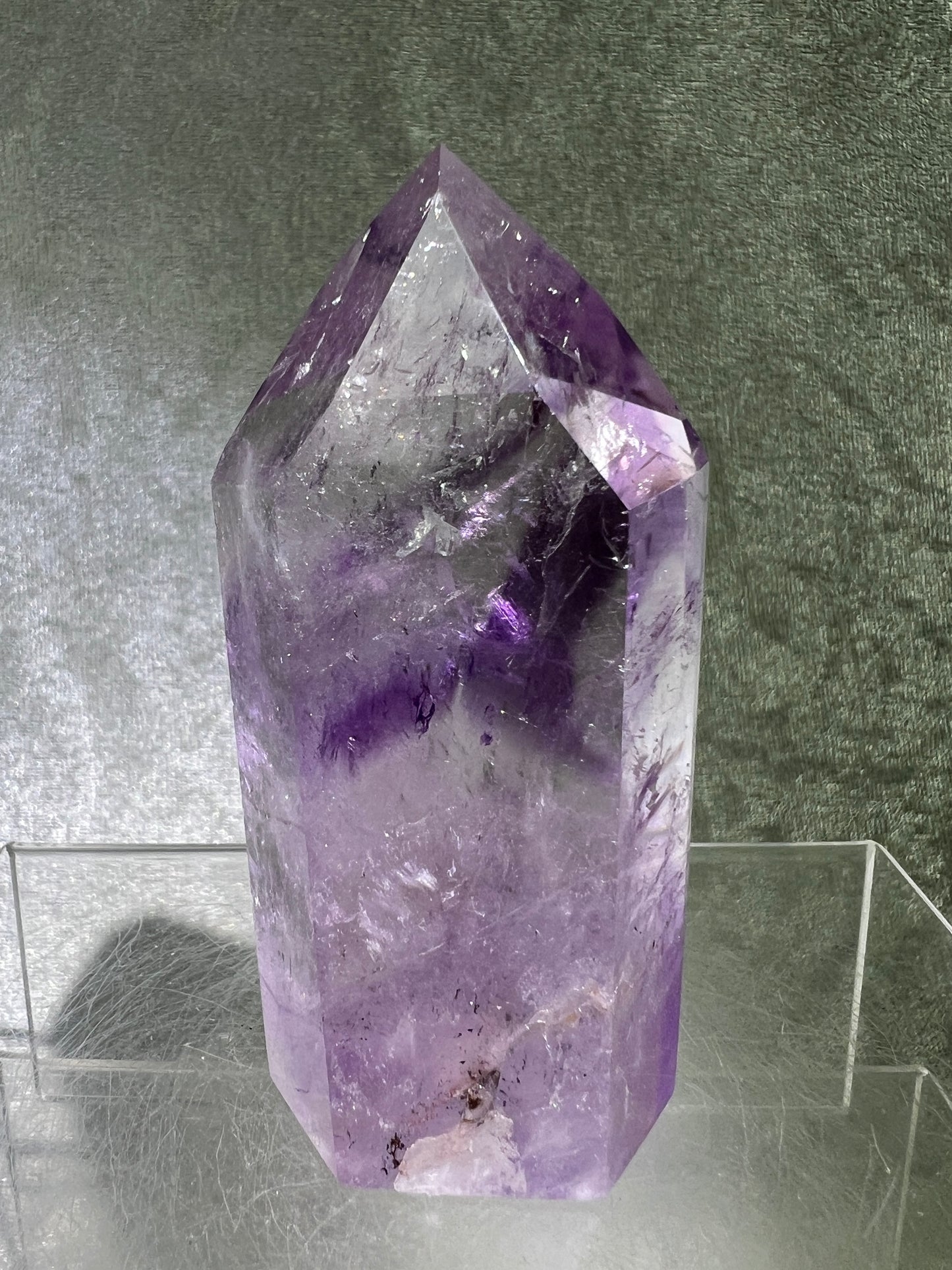 Phantom Amethyst Tower. Rare Amethyst With Amazing Rainbows. High Quality Beautiful Crystal.