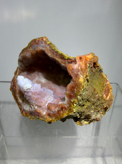 Pink Chalcedony Geode. High Quality Sugar Druzy Specimen From Morocco. Stunning Display Crystal