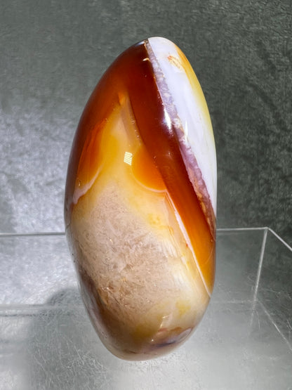 Carnelian Polished Freeform. Stunning Carnelian With Spots Of Orca From Madagascar. Amazing Colors On This High Quality Crystal