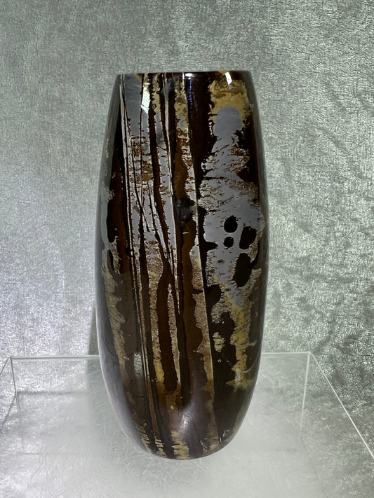 Picture Jasper Flower Vase. Gorgeous All Natural Scenic Jasper. Incredible Piece Of Art.