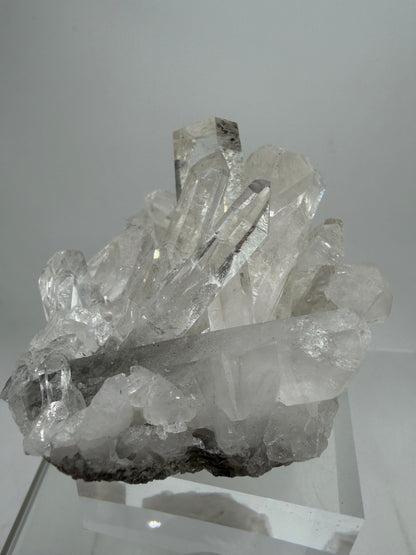 Clear Quartz And Beryl Cluster. Stunning Goshenite Specimen From Brazil. Rare High Quality Display Crystal