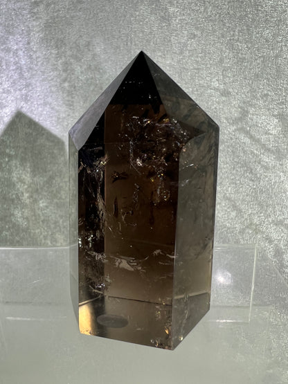 Smoky Quartz Tower. Dark Smoky With Nice Rainbows. High Quality Tower From Madagascar.