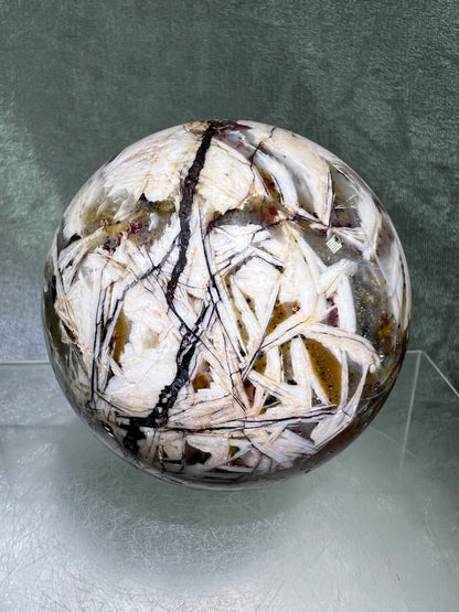 Mexican Crazy Lace Agate Sphere. 73mm. Very Rare Colors And Gorgeous Patterns.