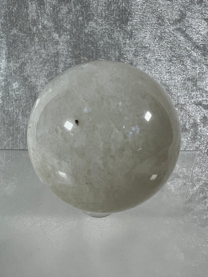 White Moonstone Crystal Sphere. Amazing Moonstone With A Stunning Blue Flash. High Quality Rare Display Sphere