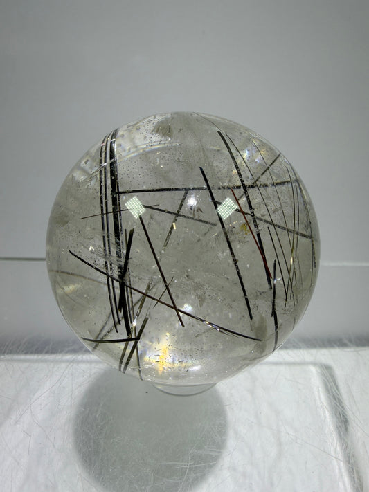Rutile Quartz Sphere. 43mm. Amazing Combination Of Gold, Copper, And Black Rutilated Quartz. Very Rare Display Sphere