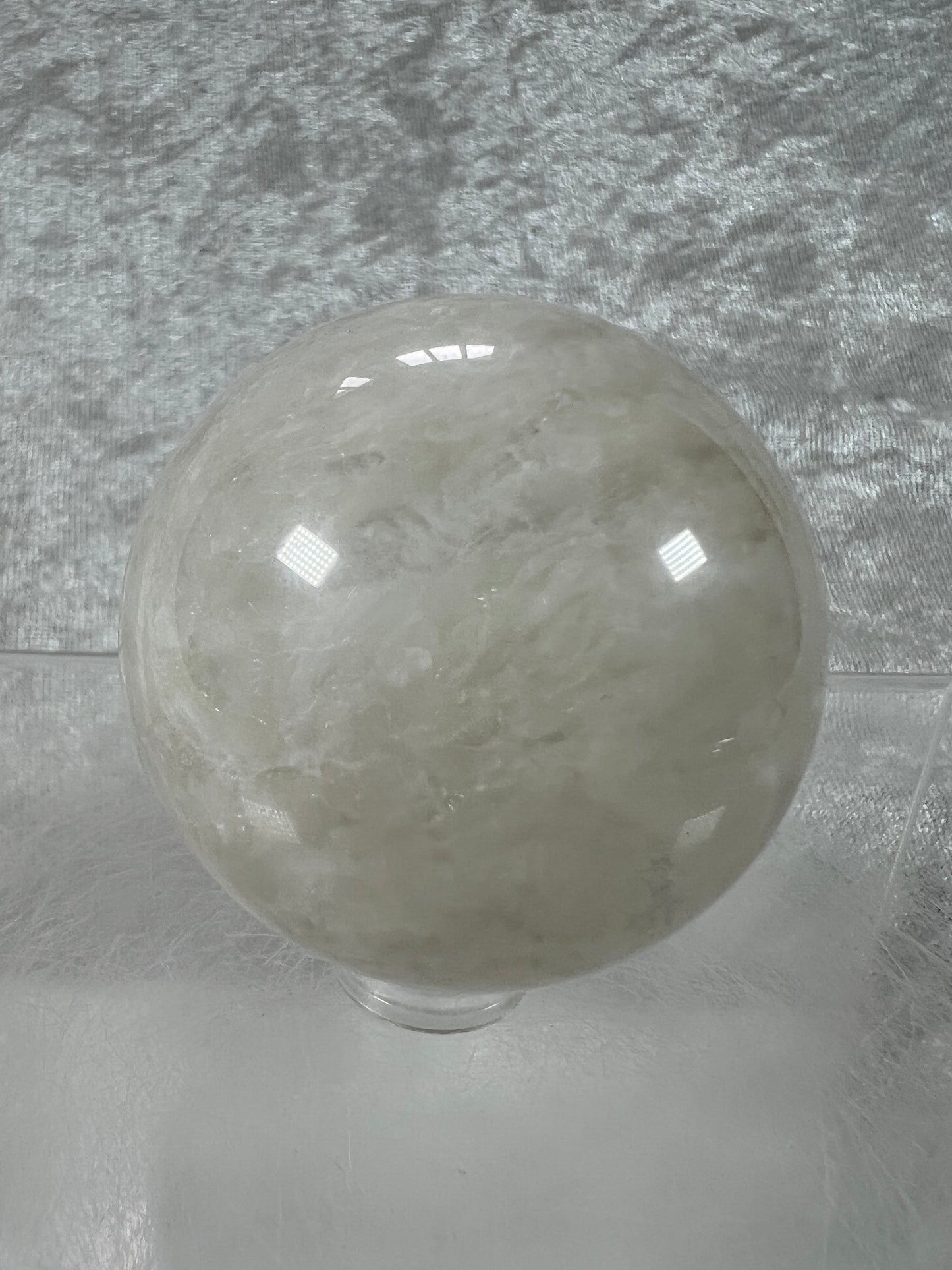 White Moonstone Crystal Sphere. Rare White Moonstone With Gorgeous Blue Flash. Nice Quality Display Sphere