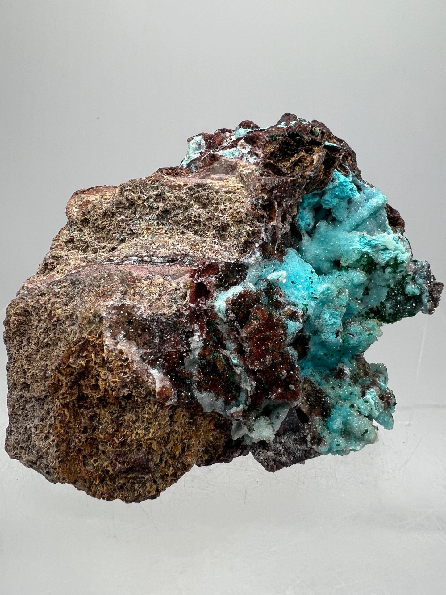 Chrysocolla And Malachite Specimen. Druzy Chrysocolla From Likasi, Congo. Gorgeous Display Crystal.