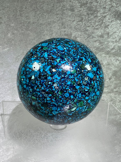 Chrysocolla Conglomerate Crystal Sphere. 74mm. Gorgeous Combination Of Rare Minerals. Stunning Colors!