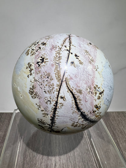 Picture Jasper Crystal Sphere. 85mm. Gorgeous Chinese Painted Stone. All Natural Stunning Display Sphere.