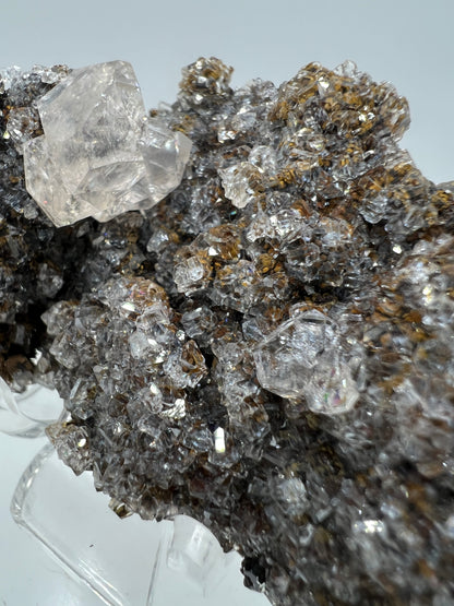 Black Diamond Calcite Specimen. Stunning Flash! Amazing Calcite Cluster On Matrix. Very Cool Crystal Display Piece.