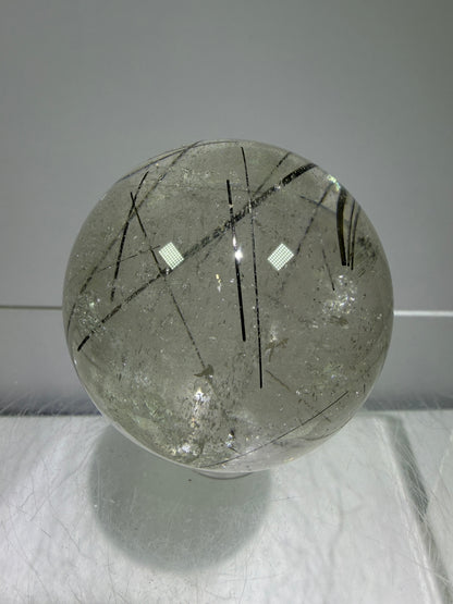 Rutile Quartz Sphere. 43mm. Amazing Combination Of Gold, Copper, And Black Rutilated Quartz. Very Rare Display Sphere