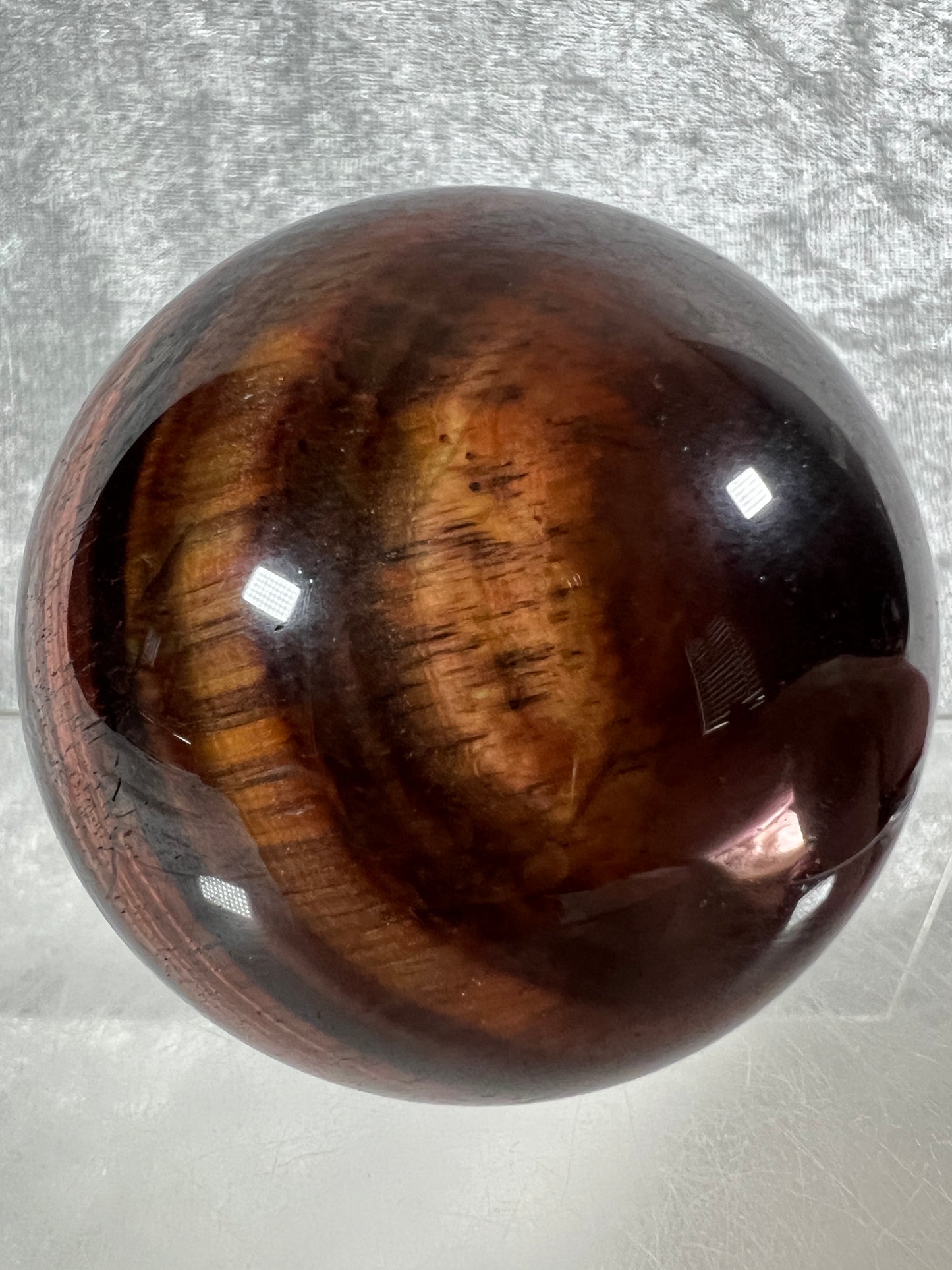 Red Tigers Eye Sphere. 65mm. Amazing Red And Gold Flash! Gorgeous Display Sphere!