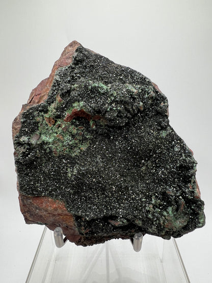 Libethenite Crystal Specimen. Rare Mineral Specimen With Malachite. Flashy Display Crystal