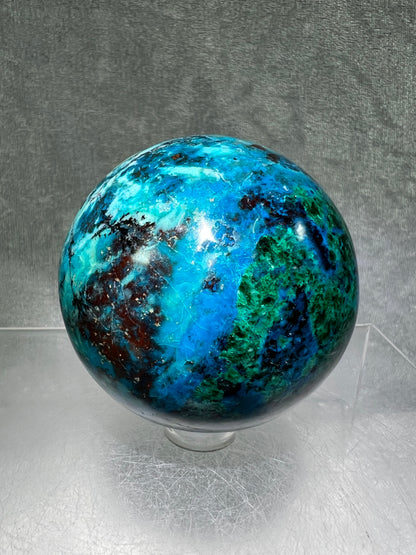 Chrysocolla Sphere From Peru. Stunning Vibrant Colors. Gorgeous High Quality Collectors Sphere