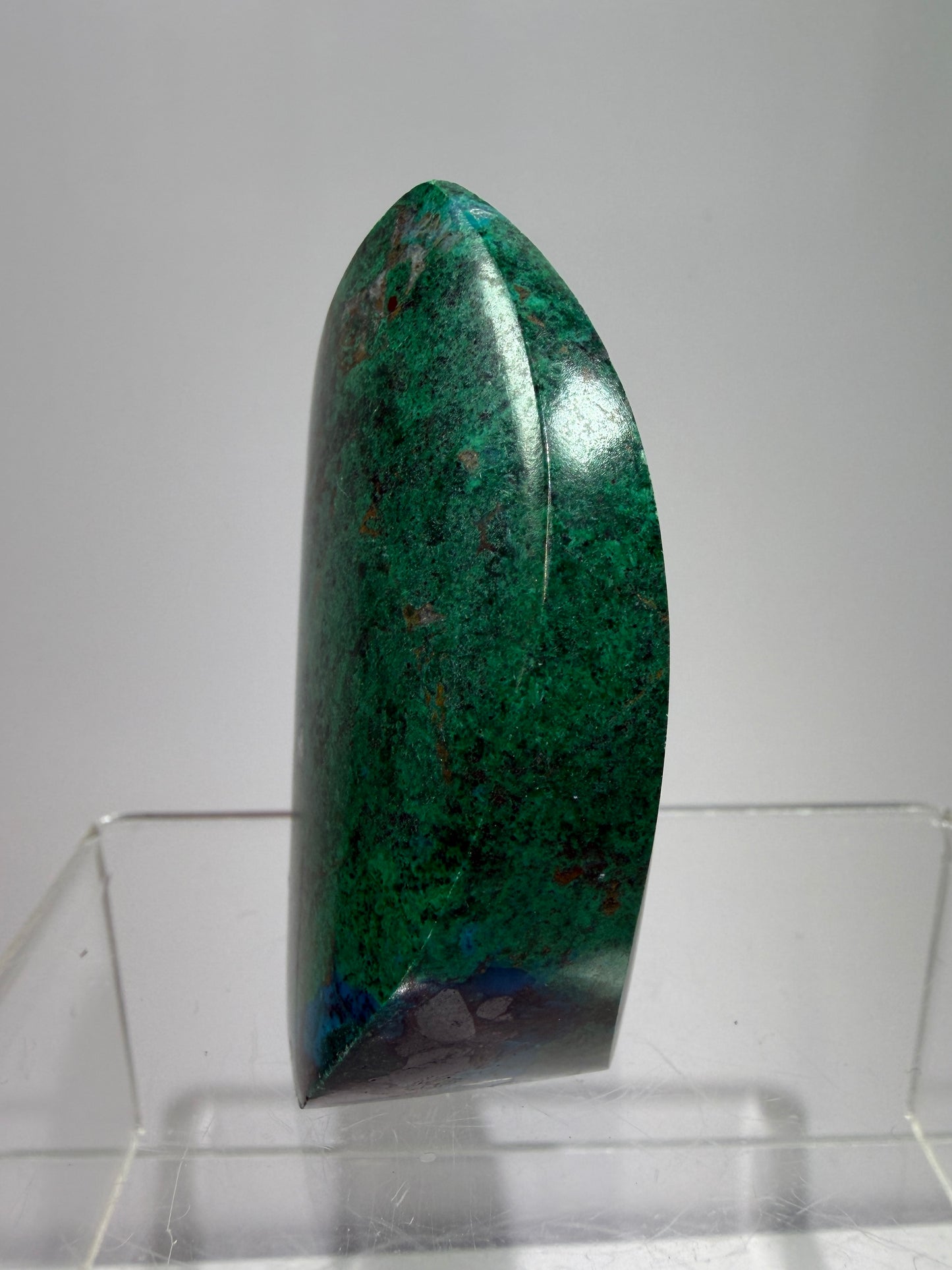 Chrysocolla And Malachite Flame From Peru. Stunning Display Crystal. High Quality Flame With Gorgeous Colors.