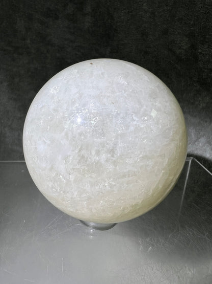 White Moonstone Crystal Sphere. Amazing Moonstone With A Stunning Blue Flash. High Quality Rare Display Sphere