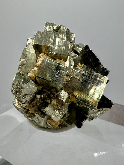 Pyrite Cubes Display Specimen. Amazing High Quality Pyrite Cubes From Peru.
