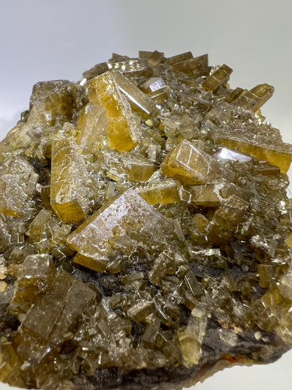 Golden Yellow Barite On A Fluorite Matrix. XL Stunning Mixed Mineral Specimen. Amazing Botryoidal Fluorite.