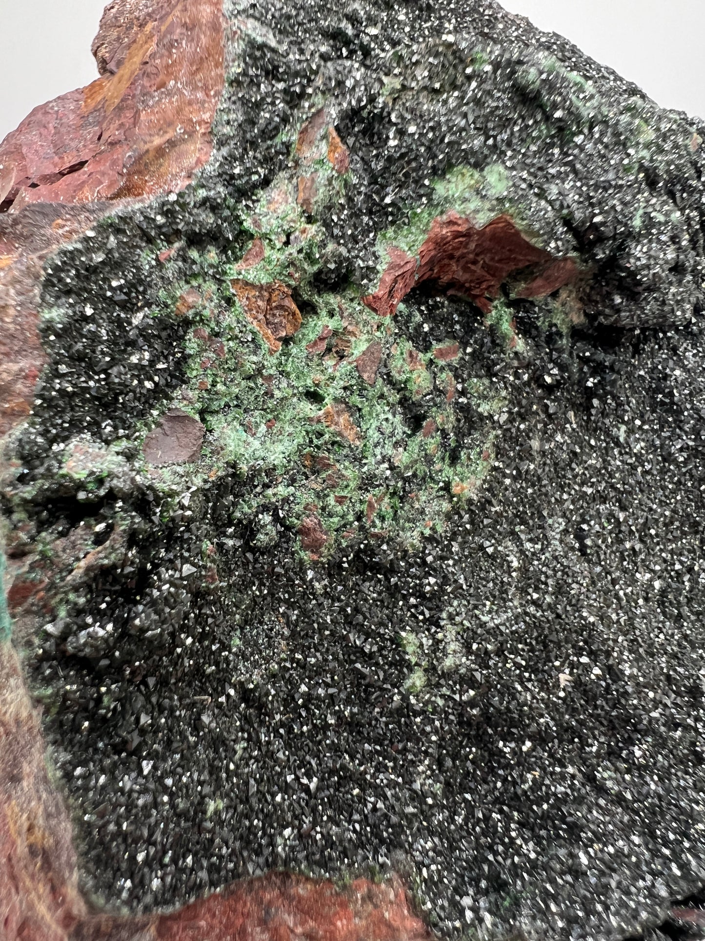 Libethenite Crystal Specimen. Rare Mineral Specimen With Malachite. Flashy Display Crystal