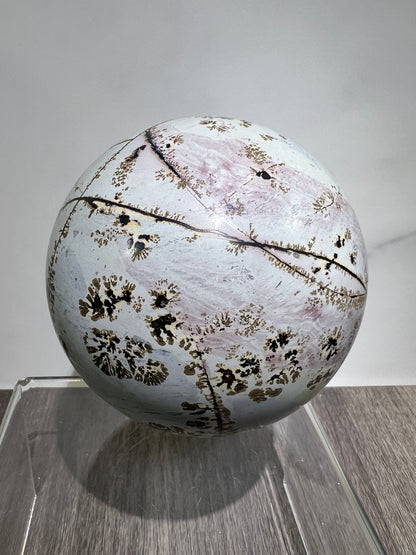 Picture Jasper Crystal Sphere. 85mm. Gorgeous Chinese Painted Stone. All Natural Stunning Display Sphere.
