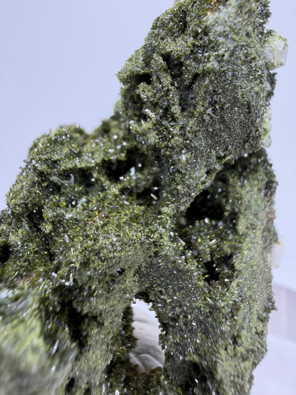 Turkish Epidote And Quartz Specimen. Gorgeous High Quality Forest Epidote. Amazing Flash And Sparkle!