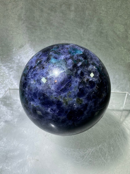 Iolite Crystal Sphere. 62mm. Beautiful Rare Water Sapphire From Madagascar. Amazing Rare Cordierite Display Sphere.