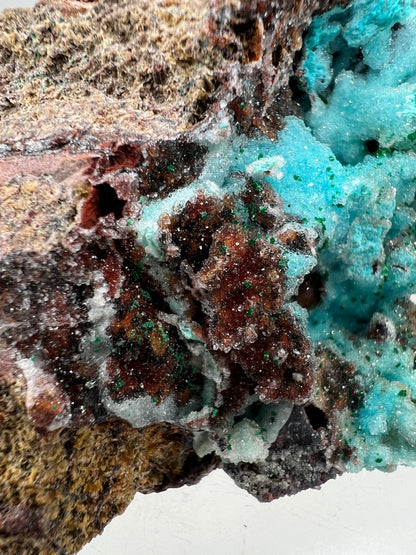 Chrysocolla And Malachite Specimen. Druzy Chrysocolla From Likasi, Congo. Gorgeous Display Crystal.