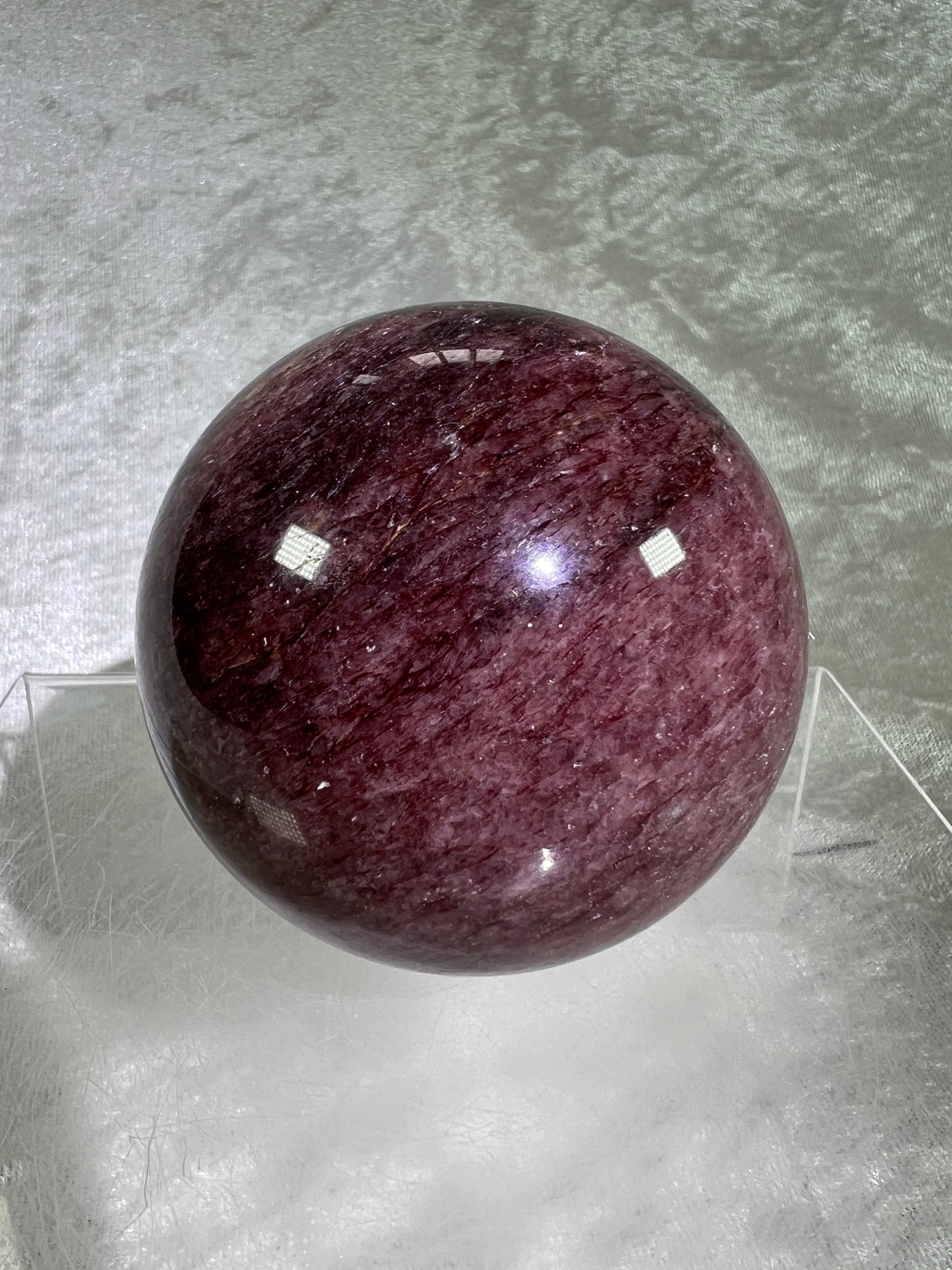 Strawberry Quartz Sphere. 71mm. High Quality Rare Quartz From Brazil. Gorgeous Mica Flash.