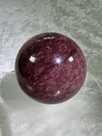 Strawberry Quartz Sphere. 71mm. High Quality Rare Quartz From Brazil. Gorgeous Mica Flash.