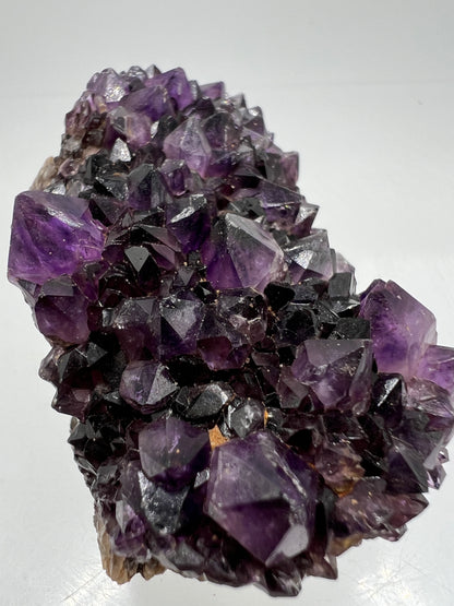 Amethystos Crystal Specimen. Gorgeous Amethyst Cluster From South Africa. Rare Deep Purple Display Crystal