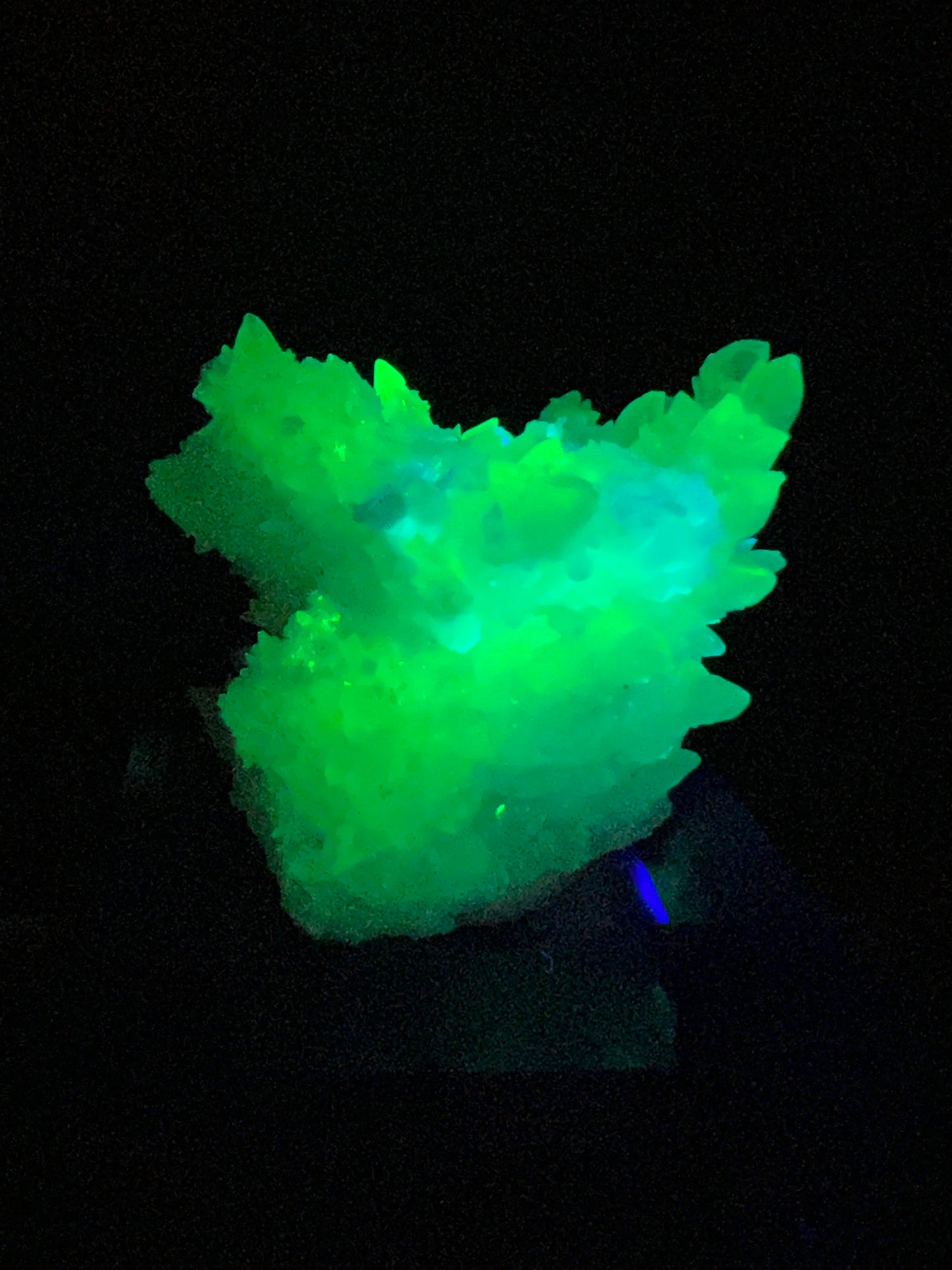 White Aragonite Crystal Specimen. Gorgeous UV Reactive Cave Calcite From Mexico.