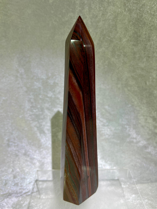 Tiger Iron Crystal Tower. 8.6 Inches. Gorgeous High Quality Tower With Stunning Patterns And Amazing Flash.
